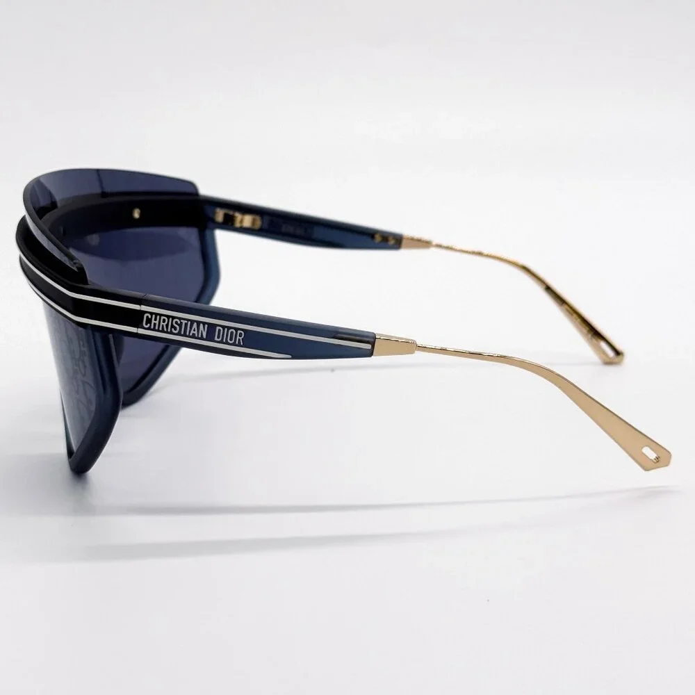 NEW DIOR SUNGLASSES DIORCLUB M2U 31B8 SHIELD GOLD/BLUE UNISEX EYEWEAR DIOR - Picture 7 of 11